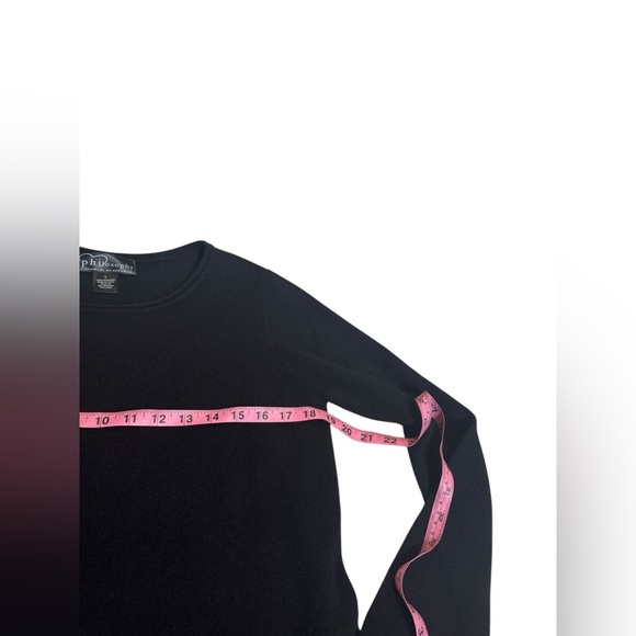 Philosophy By Republic 100% Cashmere Asymmetrical Black Pullover Large - Picture 9 of 11